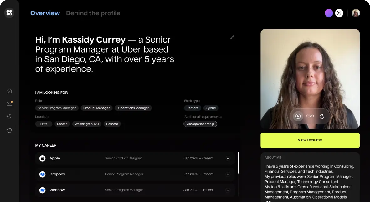 Bootcamp grad career profile - Get startup interviews